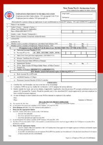 EPF Form 11 (Self Declaration Form)