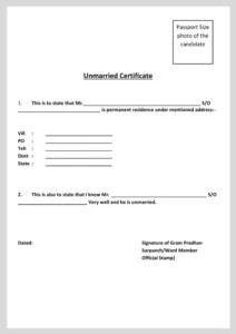 Unmarried Certificate PDF