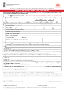 certificate for aadhaar enrolment update form pdf